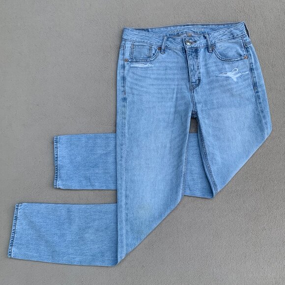 American Eagle Outfitters Tomgirl Straight Leg Hidden Button-Up Fly Jeans - Picture 7 of 15